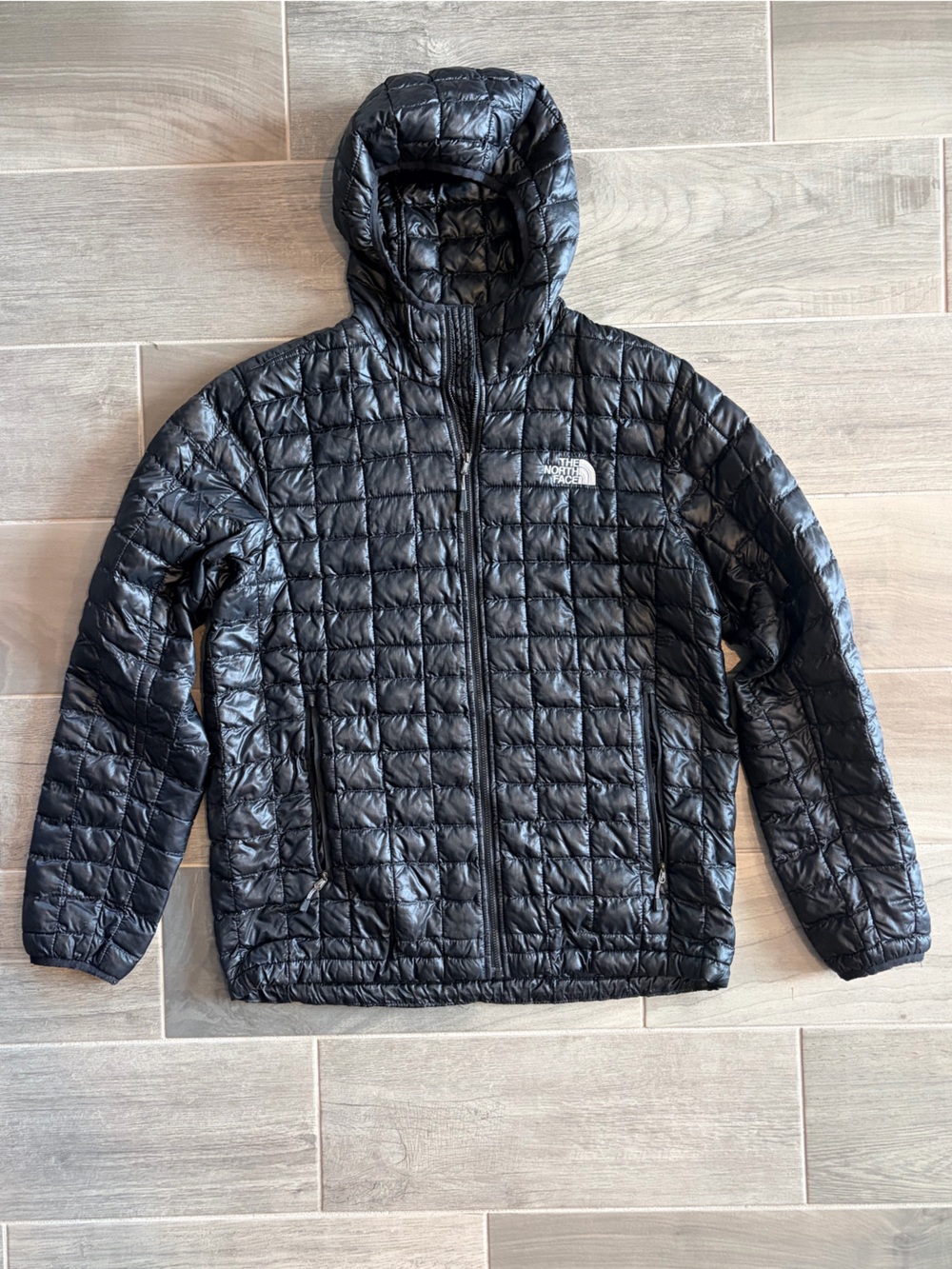 Men’s The North Face Thermoball Black Quilted Hooded Jacket